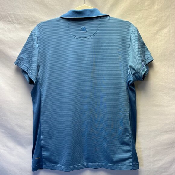 Adidas Women's Golf Climacool Collared Short Sleeve Striped Blue Polo Size XL - Picture 4 of 13